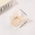 Translucent cream butterfly hair claw clip with 6.7cm size dimensions for women - Cream
