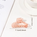 Molla per capelli quadrata con texture marmo rosa, 7,1 cm per un look elegante - Stile Traslucido Rosa Marrone (D20-1-6)
