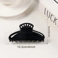 Glänzende schwarze hohle Haarklammer im Fächerdesign mit einer Länge von 10,2 cm - Klassisches Schwarz