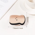 Pinza per capelli a forma di toast beige con espressione carina e misura di 7,9 cm - Toast Marrone