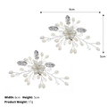 Elegant removable shoe clip with white pearls and crystals measuring 8cm by 5cm - Pearl Rhinestone Floral Style (SC-J005) / Silver