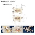 Paio di clip per scarpe da sposa con fiori in rete bianco avorio e perle - Stile Floreale Dorato (SC-J081)