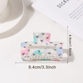 Floral pastel macaron hair claw clip with daisy patterns and 8.4cm length dimension - Pearlescent Daisy