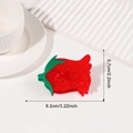 Schicke 8,2 cm Erdbeer-Haarklammer mit rot-grüner Marmortextur für Damen Accessoires - Rot (Erdbeerform)
