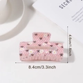 Molla per capelli rosa con margherite e fiocchi neri, lunghezza 8,4 cm per donne - Strisce Rosse Margherita