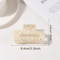 Sweet yellow plaid hair claw clip with floral patterns for elegant updos - Yellow Plaid Floral