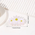 Pink daisy hair claw clip with triple flower design and pearlescent petals 7.4cm - White (Daisy Shape)