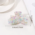 Large multi-color bow hair claw clip with artistic oil painting acetate texture - Gradient Blue Purple Style (D8-3-12)