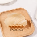 Creamy beige marble pattern cloud hair claw clip with fine glitter finish, 8.7cm length - Warm Yellow