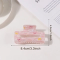 Pink floral claw clip with bow details and pearlescent finish, 8.4cm length - Honey Pink Bow Floral