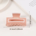 Pince à cheveux rose corail avec pois noirs et texte Happy, longueur de 8,3 cm - Rose Pêche (8.3cm)