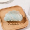 Pinza per capelli a nuvola effetto marmo azzurro e bianco con glitter, lunga 8,7cm - Celeste