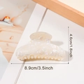 Pinza per capelli bianco perlato con texture a conchiglia e misure 8,9 cm x 4,6 cm - Bianco Perla (C7-2-11)