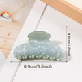 Pinza per capelli verde chiaro perlato con trama marmorea e dimensioni di 8,9 cm di lunghezza - Verde Menta (C-2-10)
