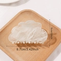 Pinza per capelli a nuvola in acetato marmorizzato bianco, lunghezza di 8,7 cm - Bianco Ghiaccio