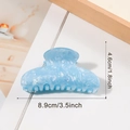 Pinza per capelli blu perlato in resina color macaron con finitura lucida e misura 8,9 cm - Blu Ghiaccio (C7-2-12)