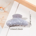 Pearlescent lavender marble hair claw clip for thick hair, 8.9cm medium large size accessory - Cloud Gray (C7-2-8)