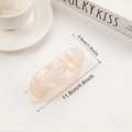 Pinza per capelli a cuore bianco crema perlato da donna, grande molletta a squalo da 11,8 cm - Bianco Sporco