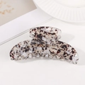 Minimalist marble pattern hair claw clip in elegant black, red, and ivory finish - Black Red White Marble Style (C10-2-10)