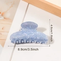 Blue glitter hair claw clip with iridescent finish and resin material 8.9cm size - Foggy Blue (C7-2-9)