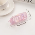 Pink pearlescent heart hair claw clip in 11.8cm size for women elegant hair styling - Mist Purple