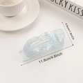 Light blue pearlescent marble hair claw clip measuring 11.8cm for elegant hair styling - Ice Blue