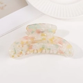 Water ripple round head hair claw clip with colorful terrazzo stone pattern for women - Macaron Terrazzo Style (C10-2-7)