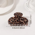 Haarklammer mit Leopardenmuster in glänzender Optik, Breite 8,6 cm für Damen - Hellbrauner Leopardenprint (D11-1-4)