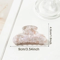 Grande molletta per capelli con trama marmorea rosa e bianca, misura 9cm per styling - Grigio