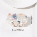 Pince à cheveux chat crème mignonne avec texture marbrée et dimensions 6,4 x 3,6 cm - Chat calico