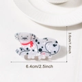 Pince à cheveux motif dalmatien avec taches noires et détail d'écharpe rouge - Dalmatien