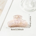 Molla per capelli con motivo marmorizzato rosa e beige e misure di 9 cm - Bianco Sporco
