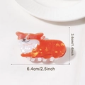 Niedliche Corgi-Haarklammer in Orange und Weiß aus Acetat für Damen-Frisuren - Corgi