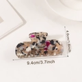 Molla per capelli francese in acetato tartarugato con dettagli rosa e misura di 9.4cm - Marmo Grigio Nero (C5-1-16)