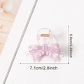 Elegant 3D bow hair claw clip in iridescent light purple finish with gold spring mechanism - Purple