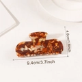 Pinza per capelli vintage ambra con foglia d'oro, design grande misura 9,4 cm - Ambra (C5-1-17)