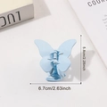 Elegante pinza para el pelo de mariposa azul claro con acabado brillante y muelle de metal - Azul Hielo