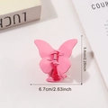 Pinza para el pelo de mariposa rosa con acabado brillante y resorte de metal fuerte - Rosa