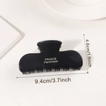 Glossy black French claw clip featuring white France Handmade text in a minimal layout - Classic Black (C5-1-14)