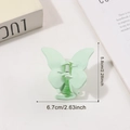Pinza para el cabello de mariposa verde menta con acabado mate y muelle de metal - verde claro