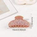 Pinza de pelo rosa perlado con efecto gelatina y textura de concha, tamaño de 10cm - Marrón