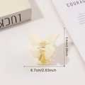 Pince à cheveux papillon élégante crème avec finition brillante pour coiffure femme - Blanc Cassé