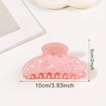 Pinza para el cabello rosa traslúcida con textura brillante y tamaño de 10 cm - Rosa
