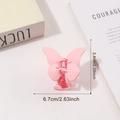Pince à cheveux papillon rose mat mesurant 5.8cm sur 5.0cm pour coiffure femme - Rose Pêche