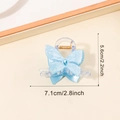 Molla per capelli a farfalla blu chiaro con strass luccicanti e larghezza 7,1cm - Blu