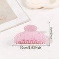 Elegante pinza para el pelo de 10cm rosa claro textura mármol con acabado brillante - Púrpura Claro