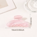 Pale pink 10cm marbled resin hair claw clip with iridescent striped texture for women - Pink