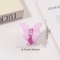 Pince à cheveux papillon violet clair mat pour femme, accessoire de 6,7 cm par 5,8 cm - Mauve Clair