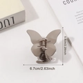 Pince à cheveux papillon gris neutre élégante pour femme, taille 6,7x5,8cm matifiée - Marron