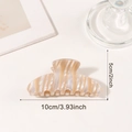 Pearlescent cream hair claw clip with elegant marble stripes for women's hairstyle - Champagne Gold
